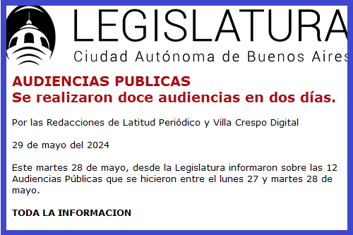 LEGISLATURA AUDIENCIAS PUBLICAS